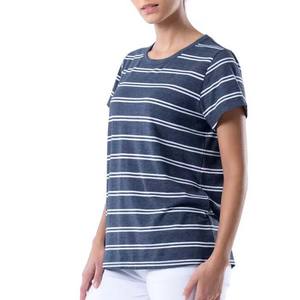 Diseño a rayas recién llegado OEM ODM ropa de mujer personalizada camisetas 100% algodón transpirable secado rápido cuello redondo camisetas de mujer - Product Image 2