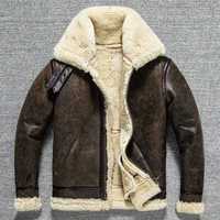 Blouson aviateur RAF pour homme en cuir véritable, en peau de mouton, en toile, à capuche, coupe-vent, respirant, doublé de coton