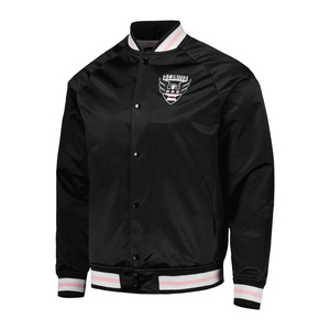 Blouson bomber en satin tendance pour hommes et femmes, design personnalisé avec patch brodé, fermeture éclair, devant droit, HIGH STREET - Product Image 2