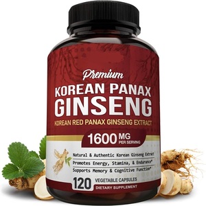 Hàn Quốc đỏ <span class=keywords><strong>Panax</strong></span> <span class=keywords><strong>Ginseng</strong></span> chiết xuất nhân sâm 500mg Viên nang 60 đếm mỗi chai cho người lớn không cho phụ nữ mang thai - Product Image 1