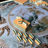 Jeu de Mahjong Lotus Rose Pâle et Blanc : Tuiles Douces Effet Pêche, Éclat d'Élégance Lotus, un Chef-d'œuvre Serein pour les Joueurs Exigeants