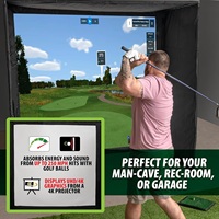Boîtier de simulateur de golf avec filet à chocs et cage de frappe de golf intérieure et extérieure pour la pratique.
