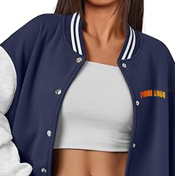 Best Selling Custom Logo Plus size <b>Women</b> Varsity <b>Jacket</b> Button Down Color black Baseball <b>Bomber</b> <b>Jacket</b> <b>Women's</b> Varsity <b>Jackets</b> - Product Image 5