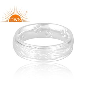 Nuevas llegadas: Anillo de banda de plata de ley 925 hecho a mano, joyería personalizada para mujer, regalo para ella. - Product Image 4