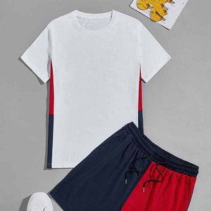 Ensembles courts de qualité supérieure pour hommes vêtements de mode t-shirts et shorts ensemble t-shirt avec ensembles de shorts assortis 100% coton respirant - Product Image 4