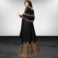 Robe trapèze à col en V brodée de sequins, couleur personnalisée, longueur genou, écologique, respirante, haute qualité, couleur contrastante, résistante