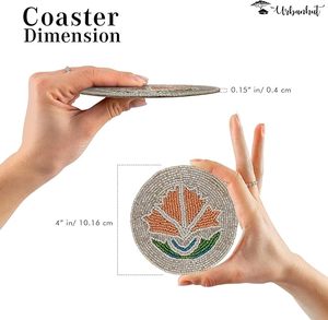 36" Glass Beaded Dining <b>Table</b> Coaster High Quality Hand Beaded Work With Custom Floral Design <b>Low</b> Price Coaster for Christmas - Product Image 6