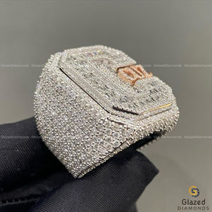 Bague de mariage exclusive pour homme en argent sterling 925, style hip-hop, entièrement sertie de diamants taille brillant, clarté VVS, idéale pour les fêtes - Product Image 5