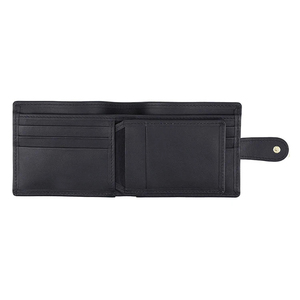 <b>Men's</b> Genuine Leather Slim <b>Wallet</b> With Striped Lining Fold Closure Card Holder Short Length Minimalist Design - Product Image 2