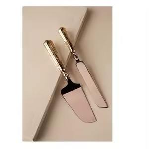Unique Metal Cake Server <b>Set</b> Designer Dessert Knife Wedding Reception <b>Kitchen</b> Dining Tableware Tool - Product Image 4
