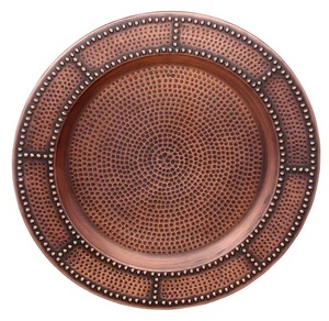 Plato de cobre lavable ecológico con acabado antiguo, diseño único para servir comida en el hogar, hoteles, restaurantes, fiestas y eventos. - Product Image 5
