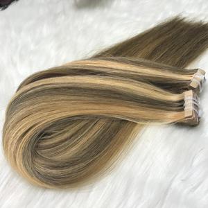 Extensiones de cabello virgen 100% de alta calidad, venta al por mayor, cabello de cinta recta Natural, gran stock, cabello crudo vietnamita, Color claro - Product Image 3