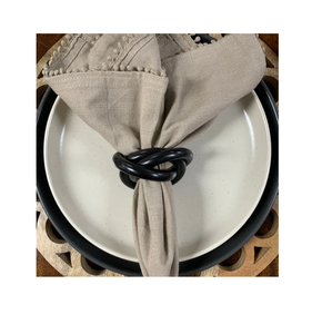 ห่วงรัดผ้าเช็ดปากโลหะสีดำสวยงามอุปกรณ์เสริมสำหรับวางบนโต๊ะอุปกรณ์ตกแต่งบ้านสำหรับใช้ในงานปาร์ตี้ - Product Image 6