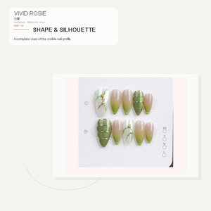 <span class=keywords><strong>Faux</strong></span> <span class=keywords><strong>Ongles</strong></span> Press-On Faits Main Longs Amande Nude Vert Citron Ombré Chrome Argenté Géométriques Personnalisés Vente en Gros 10 PIÈCES - Product Image 4