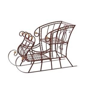 รถเลื่อนหิมะซานตาคลอสสีทองสีแดงดีไซน์หรูหราสไตล์คริสมาสต์ที่มีคุณภาพดีที่สุดตกแต่งบ้านไร่ - Product Image 3