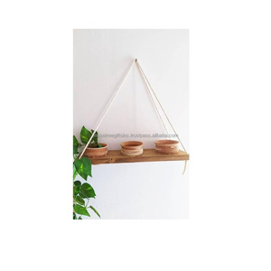 Jardinière murale en métal et verre transparent avec revêtement en poudre noire finition forme triangulaire pour la décoration de jardin - Product Image 2