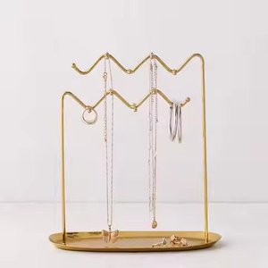 <b>Tabletop</b> Decorative Metal Jewelry Stand With Base Gold Finished for Display Jewelry <b>Storage</b> Wedding Jewelry Stands - Product Image 2