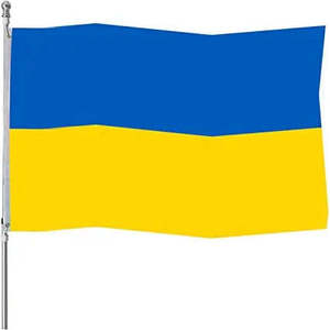 ชุดธงชาติยูเครน 10 ชิ้น ขนาด 3x5 ฟุต สำหรับใช้งานกลางแจ้ง - ธงชาติยูเครน ผลิตจากโพลีเอสเตอร์คุณภาพสูง เย็บสองชั้น สีสันสดใส พร้อมห่วงทองเหลือง 2 ชิ้น - Product Image 5