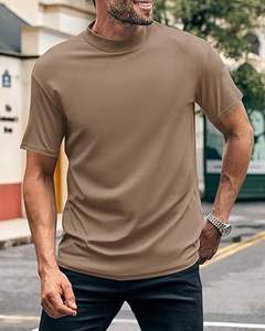 T-shirt de sport d'été vintage personnalisé 100% coton surdimensionné épaules tombantes col montant T-shirt étendu respirant chemises Boxy - Product Image 2