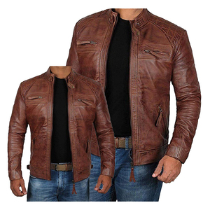 Nouvelle veste en cuir pour homme de haute qualité au design personnalisé, col rabattable, logo sur le devant, réversible, à capuche, imperméable - Product Image 6