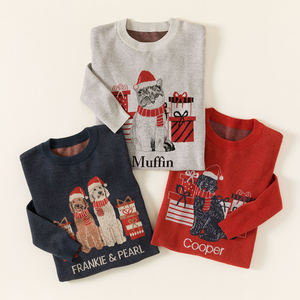 Sweat-shirt de Noël imprimé personnalisé pull-over de vacances unisexe fournisseur en gros direct d'usine OEM hiver 100% coton polaire - Product Image 3