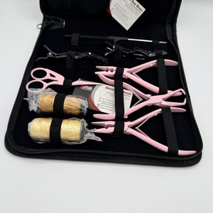 Light Baby Pink Logotipo personalizado Extensiones de cabello Herramientas Alicates para extensiones de cabello de acero inoxidable con clips Hilos Microperlas Peine para el cabello - Product Image 4