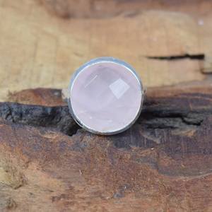 Pink Rose Quartz <b>Ring</b> 925 Sterling Silver Handmade Gemstone Jewelry Elegant Statement <b>Ring</b> Gift For Women - Product Image 6