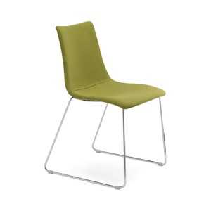 Upholstered <b>Dining</b> <b>Chair</b> with Chromed Metal Sled Base - Product Image 6