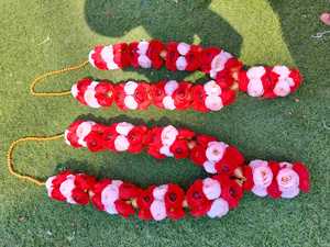 Flor de peonía boda Varmala conjunto indio Floral guirnalda par novia novio Jaimala Sagan Mala Honor Mala boda ceremonia guirnalda - Product Image 2