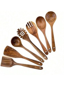 Cuchara Moderna Ecológica de Madera con Mango Largo y Acabado Espejo, Logotipo Personalizado de Tamaño Indio para Cocina, Mezclar/Agitar, Uso en Bodas - Product Image 6