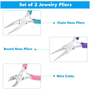 ชุดคีมเครื่องประดับสแตนเลสแบบมืออาชีพจมูกกลมชุดเครื่องมือคีม - Product Image 3