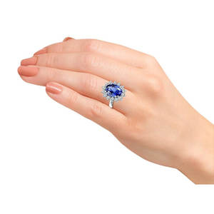 Bague de fiançailles Be Ike-Conic faite à la main en or blanc 14 carats avec diamants de laboratoire en forme de fleur, pureté VS, diamants taillés, certifiée AGI, sélectionnée - Product Image 3