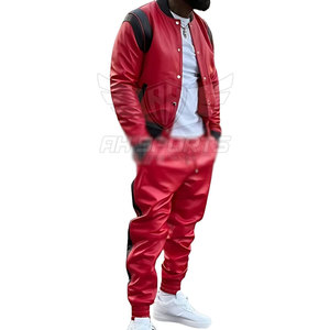 Vêtements de sport personnalisés, manches longues, survêtement en cuir pour homme, créez votre propre survêtement en cuir pour homme - Product Image 2