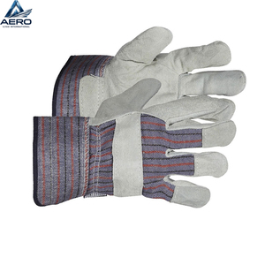 Guantes de trabajo de cuero con logotipo personalizado a bajo precio, guantes de trabajo de cuero para hombre para seguridad de las manos, uso en exteriores. - Product Image 5