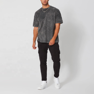 New High Quality Mens Acid Wash T-shirt Streetwear <b>hip</b> hop 100% cotton shirts custom graphic vintage t shirts - Product Image 5