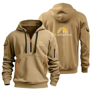 Sweats à capuche imprimés avec logo personnalisé printemps automne sweat à capuche pour hommes avec poches bras multi-fermeture éclair pull pour hommes sweats à capuche décontractés à la mode - Product Image 1