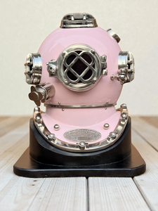 <b>PINK</b> Vintage Brass Diving Helmet Decorative Showpiece | Antique Nautical Deep Sea Diver Helmet - Product Image 4