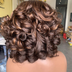 Cabello humano crudo Magic Bouncy Texture Lace Frontal Peluca Remy Cabello humano Precio al por mayor para mujeres 8-32" - Product Image 1