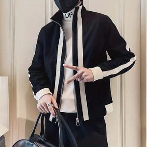 Moda 2025 Casual moda chaquetas con cremallera ropa de hombre colores contrastantes camisas de malla a cuadros chaquetas de hombre estilo de moda - Product Image 6