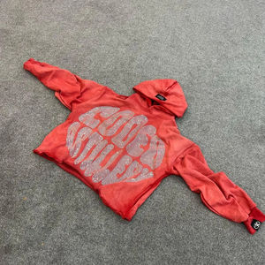 2025 Fabricant de qualité supérieure Logo personnalisé Poids lourd Sun-fade Wash French Terry Boxy Fit Hoodie avec strass Logo - Product Image 5