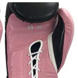 Winning Lace Up Boxing <b>Gloves</b> Black Pink Premium <b>Leather</b> Pro Boxing Training Sparring <b>Gloves</b> <b>Women</b> Edition 8oz 14oz - Product Image 6
