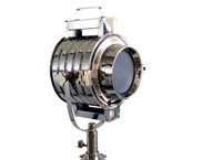 Projecteur Nautique Hollywood avec Trépied, Lampe à Finition Chromée, Décoration Intérieure, Spot avec Caméra, Projecteur LED