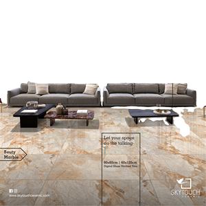 Baldosas de porcelana pulida de 600x1200mm modernas de cerámica Skytouch, fabricante indio de alto brillo, exportador para Interior de Villa - Product Image 1