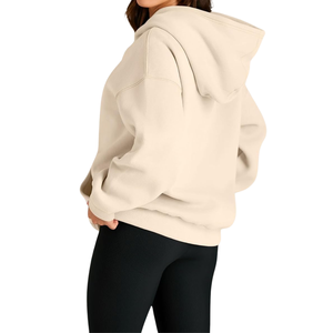 Top vente femmes 100% coton polaire pull à capuche respirant confortable haute qualité HeavyGSM brodé pour l'hiver - Product Image 4