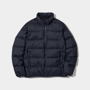 Chaqueta Acolchada Azul Marino para Hombre, con Cuello Alto, Relleno de Poliéster, Cortavientos, Cierre de Cremallera, Corte Regular, Informal, para Invierno - Product Image 1