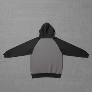 Sweat-shirt à capuche pour homme en coton 100% de haute qualité OEM, blocs de couleur, logo imprimé DTF personnalisé, 2 tons, ample, épaules tombantes - Product Image 2