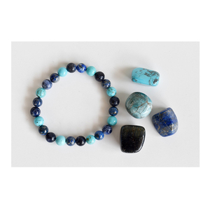 Pierres tumbled polies de bonne qualité cadeau de méditation mise à la terre et équilibrage de l'énergie Kit de cristaux de Chakra de la gorge parfait - Product Image 1
