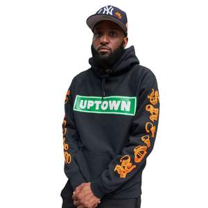 Sudadera con Capucha Negra con Estampado Gráfico para Hombre, Felpa de Algodón Grueso, Sudadera con Capucha Estilo Urbano, Suministro OEM - Product Image 5