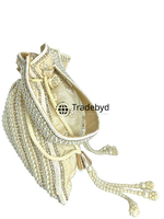 Pochette en perles blanches, fabrication artisanale, qualité supérieure, durable, pour événements de luxe, accessoires de mariage, sac à main élégant par Tradebyd