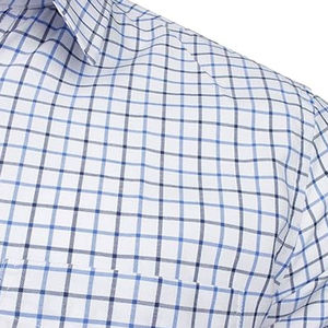 เสื้อเชิ้ตผู้ชายแขนยาวลำลองลายสก็อตกระดุมปกติเสื้อเชิ้ตผ้าฝ้ายแบบดั้งเดิมของผู้ชายอุตสาหกรรมพลังสูง - Product Image 3